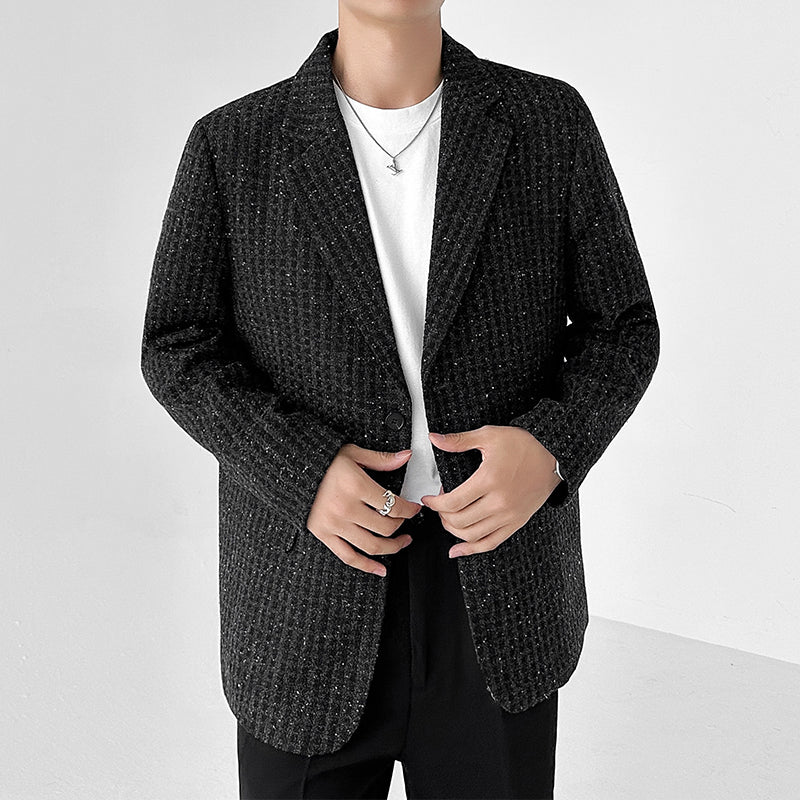 NOREVAN DX3650 textured wool-blend blazer front view